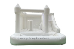 White mini inflatable bouncy castle combo air wedding jumping house inflatable bounce house for sale