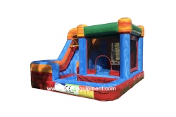 Commercial kids bouncy obstacle water slide combo inflatable bouncer house marble color jumping castle