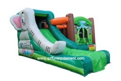 Commercial mini bouncer elephant inflatable castle inflatable bounce house with slide