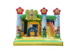 Commercial cheap indoor jungle bouncy house carton inflatable castle with slide kids bounce house For kids and adult