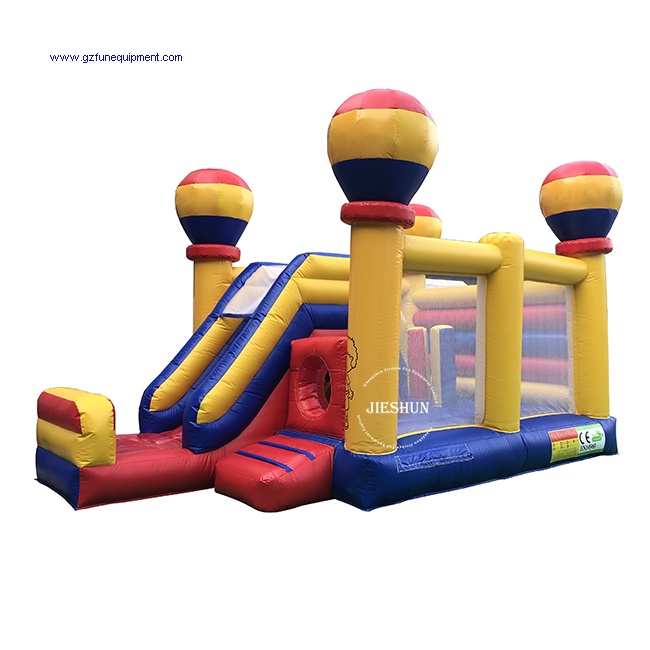 Commercial inflatable yellow Balloon castle combo bouncy house inflatable jumping house for kids