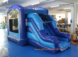 Inflatable bouncer house with slide
