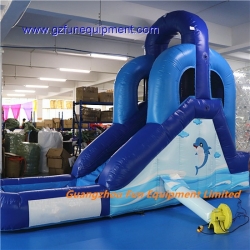 dolphin mini inflatable water slide for kids