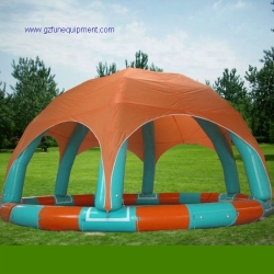 inflatable round pool with tent