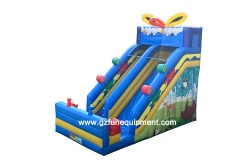 Giant blue Inflatable forest theme slide inflatable animal slide for sale
