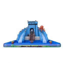 New design water game commercial ciallarge inflatable Octopus Castle inflatable castle water slide with pool for kids