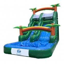 2020 hot sale tropical coconut tree theme water slide inflatable commercial inflatable slide for kids