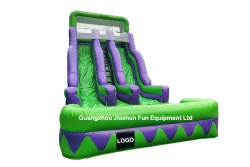 2021 commercial water slide inflatable double waterslides green and purple inflatable water slide for kids
