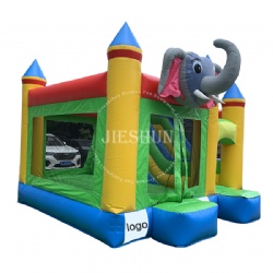 Hot Sale lovely inflatable Elephant theme castle bouncy house combo inflatable jumping castle with slide